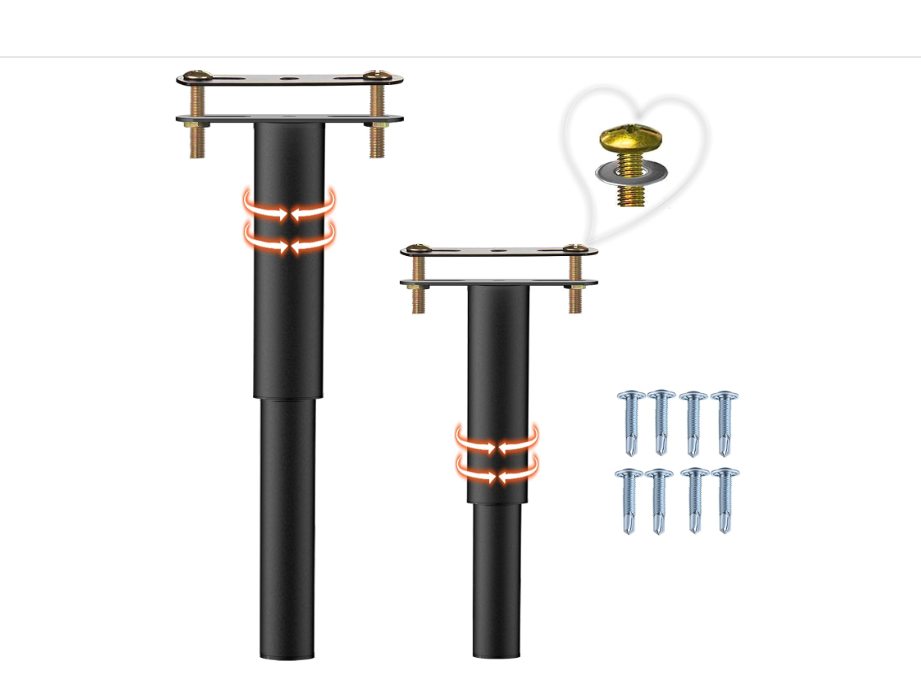 2PC 10-17.5 in Height Bed Support Legs,Bed Frame Legs for King Queen Bed slats,Bed Frame Support Leg,Adjustable Bed Frame Support Legs Replacement, Bed Slat Support Bed Frame Center Support