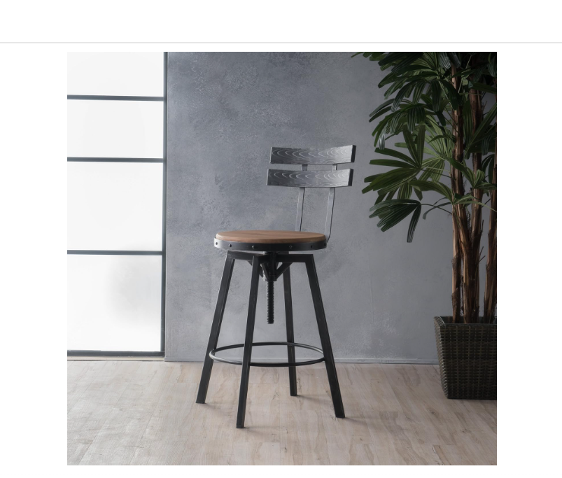 Christopher Knight Home Alanis Firwood Barstool, 39", Black Brush Silver