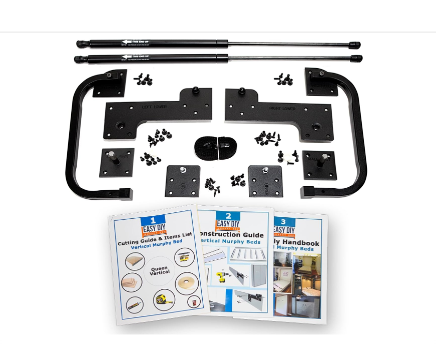 Queen Murphy Bed Hardware Kit Vertical - Made in The USA - Murphy Bed Queen Size Murphy Bed Kit - DIY Murphy Bed Kit Queen Wall Bed for Guestroom - Easy to Build Hidden Murphy Beds - Wall Murphey Bed