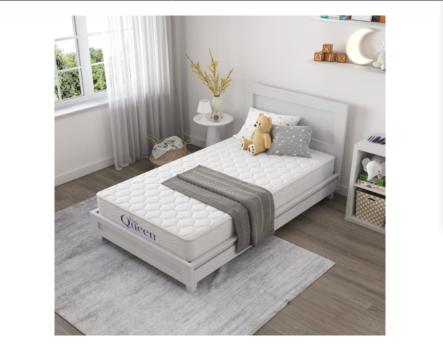 NapQueen 6 Inch Innerspring Full Size Medium Firm Support Relief Mattress, Bed in a Box,White