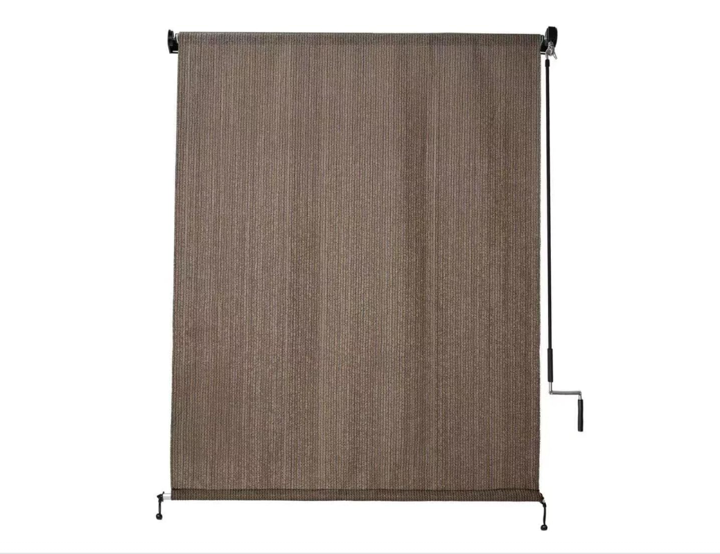 Lihopefe Pavilion curtain, courtyard rolling curtain, 90% UV protection cordless roller blind (Mocha, (8' X 8'))