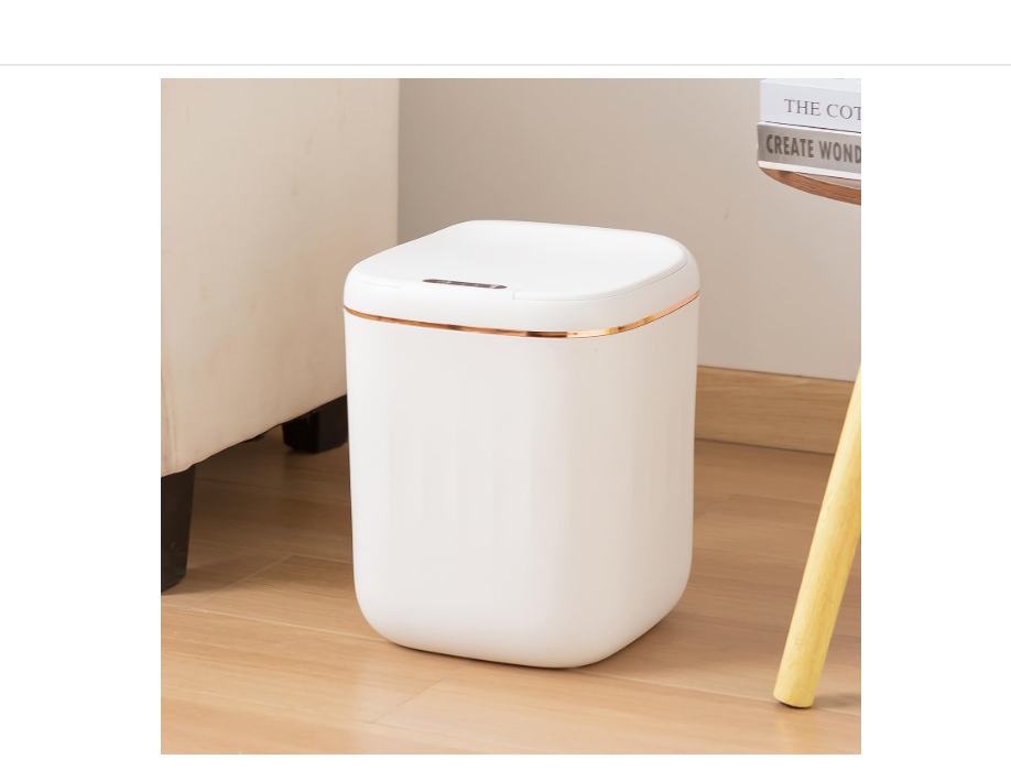 Sooyee 20L Touchless Trash Can with Lid,5.3 Gallon Bathroom Trash Can Smart Trash Can,Motion Sensor Trash Can for Bedroom, Bathroom, Kitchen, Office, Free Drawstring Trash Bags(12 PCS),White