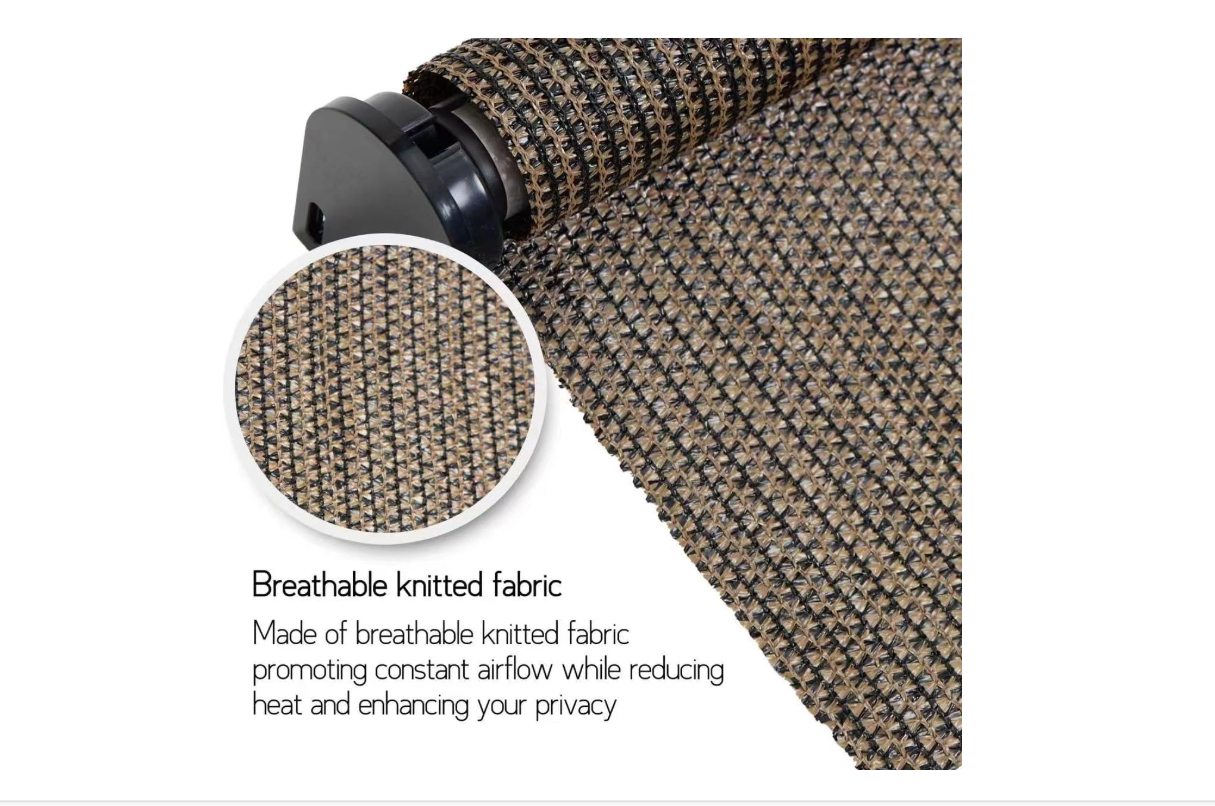 Lihopefe Pavilion curtain, courtyard rolling curtain, 90% UV protection cordless roller blind (Mocha, (8' X 8'))