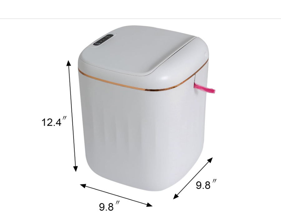 Sooyee 20L Touchless Trash Can with Lid,5.3 Gallon Bathroom Trash Can Smart Trash Can,Motion Sensor Trash Can for Bedroom, Bathroom, Kitchen, Office, Free Drawstring Trash Bags(12 PCS),White
