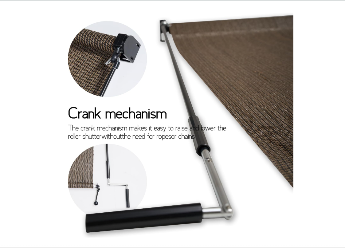 Lihopefe Pavilion curtain, courtyard rolling curtain, 90% UV protection cordless roller blind (Mocha, (8' X 8'))