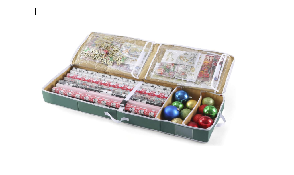 Vencer - Holiday 42" Structured Wrap Storage Organizer,Under-Bed Storage Container for Holiday Storage of Gift Bags Green VHO-009