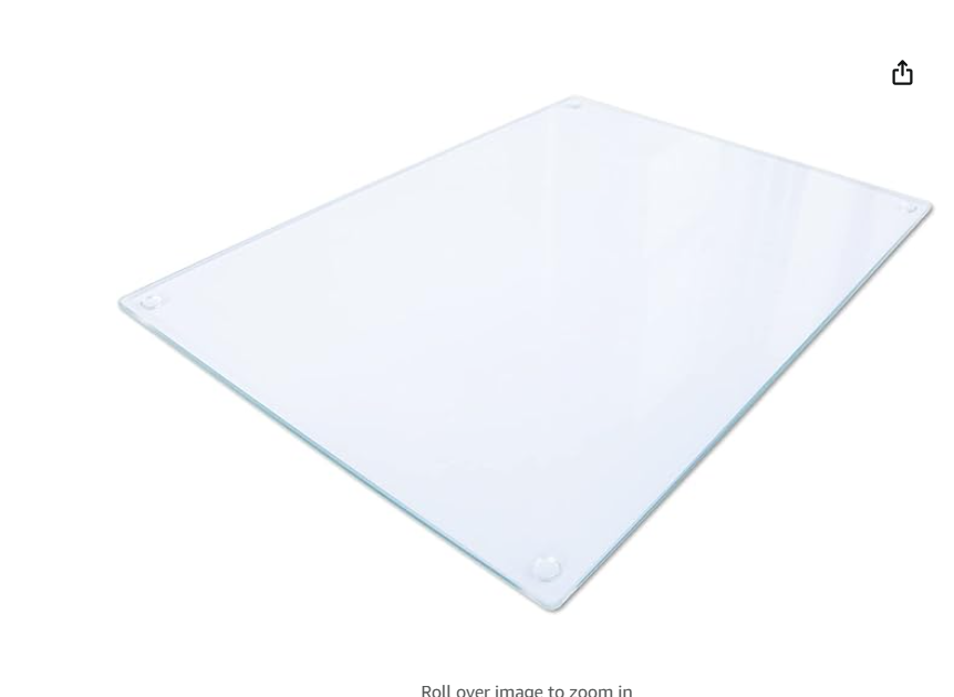 Clear Glass Cutting Board | Tempered Glass Cutting Board | Glass Cutting Boards for Kitchen | Glass Countertop Protector | Glass Chopping Board | 16 x 20 | Clear