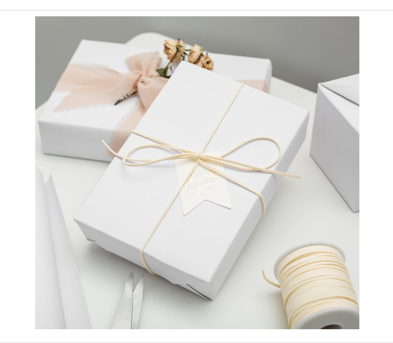 Homeral Jumbo Kraft Wrapping Paper Roll-81.8 sq.ft.30in*32.8ft White Solid Color Recyclable for Christmas, Birthday, Wedding, Baby Shower, Bridal Shower, Valentine's Day