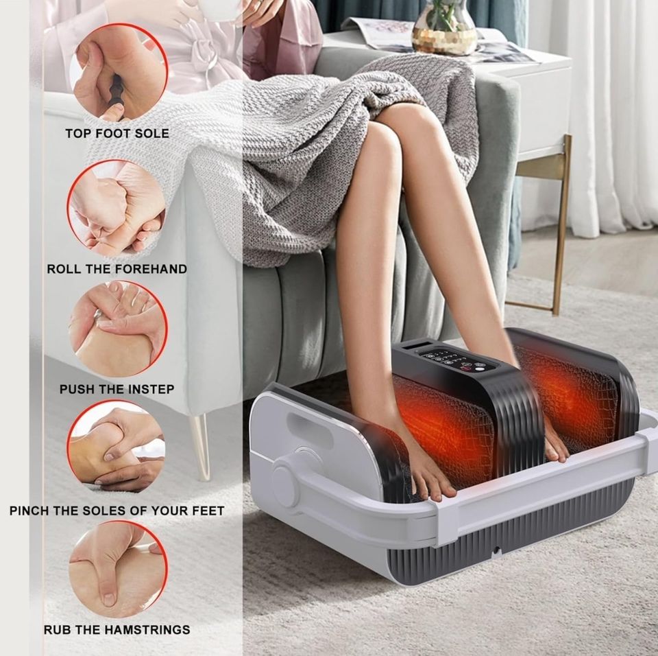 Shiatsu 3-In-1 Foot Massager Machine with Heat Mode, For Feet, Arms and Calves