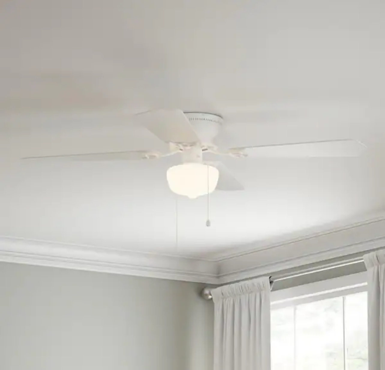 Littleton 42" LED Indoor Matte White Ceiling Fan with Light Kit, Reversible Blades
