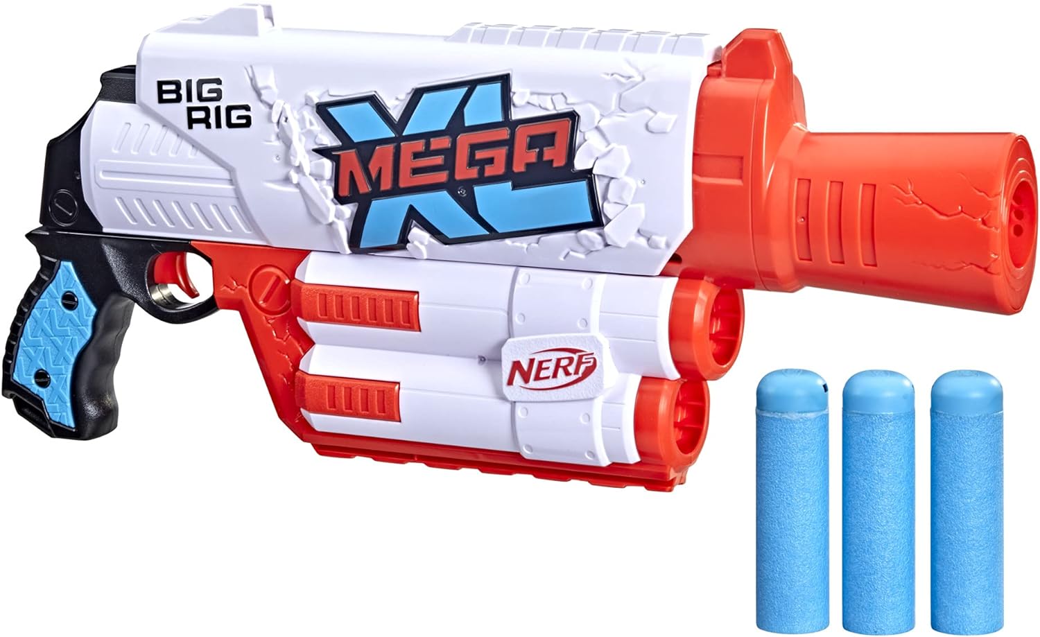 Hasbro NERF Mega XL Big Rig Blaster, Largest Darts Ever, 3 Whistler