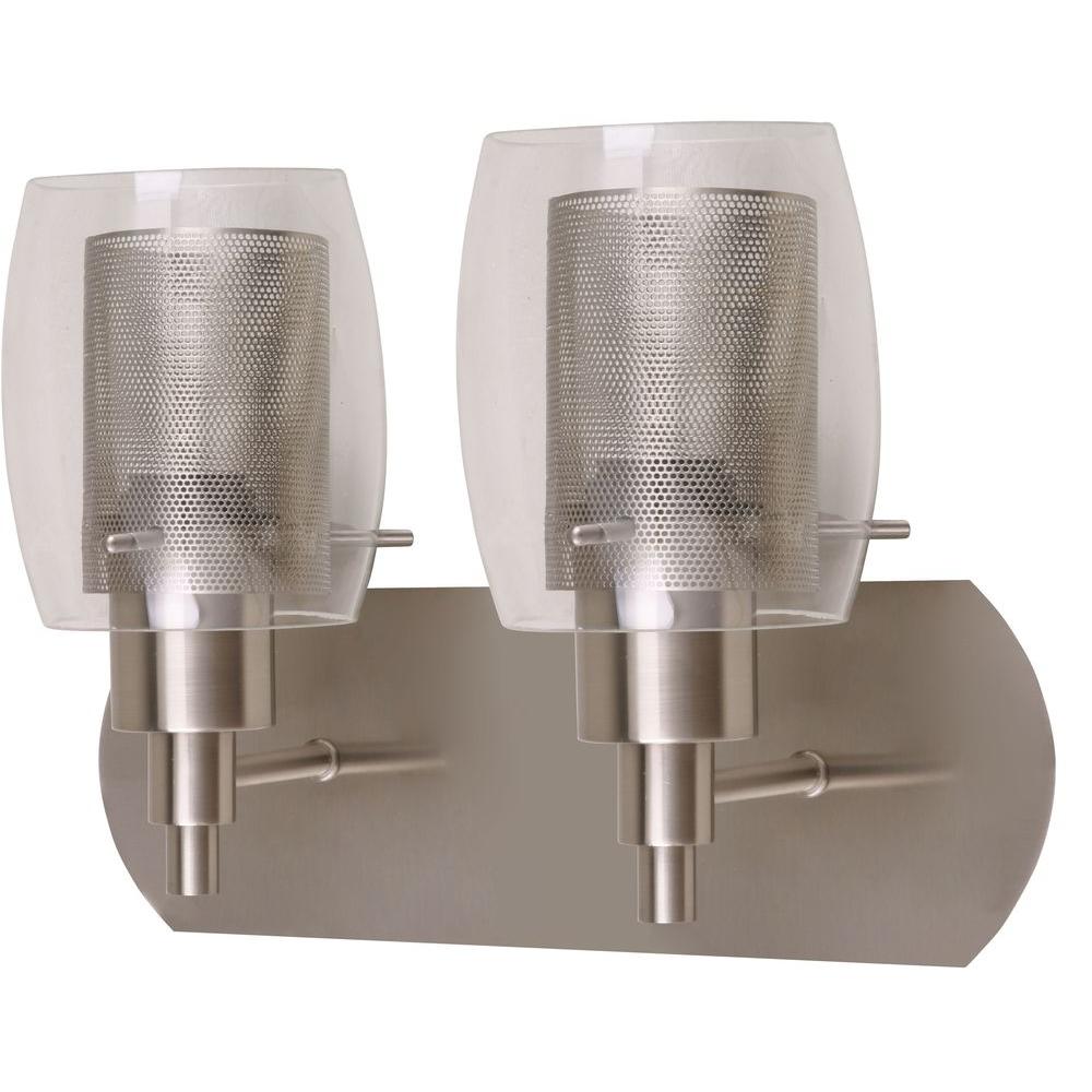 Hampton Bay Lettie 2-Light Brushed Nickel Vanity Light