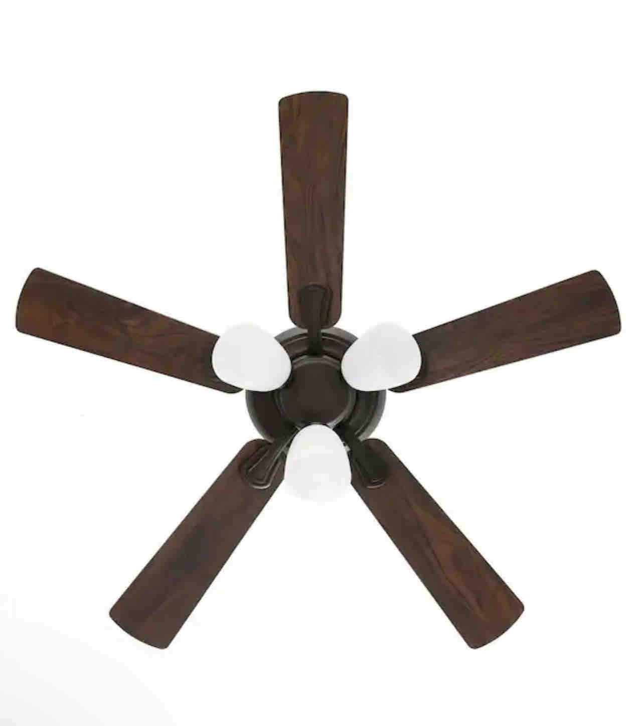 Hampton Bay Riley 44 in. Indoor LED Matte Black Downrod Ceiling Fan with 5 Reversible Blades, Light Kit and Remote Control Included